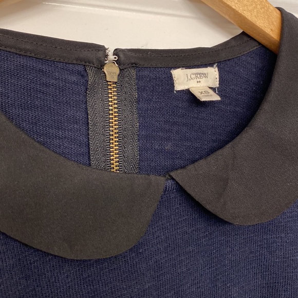 J. Crew Peter Pan Collar 100% Cotton Sweater | Navy/Black - Picture 5 of 7